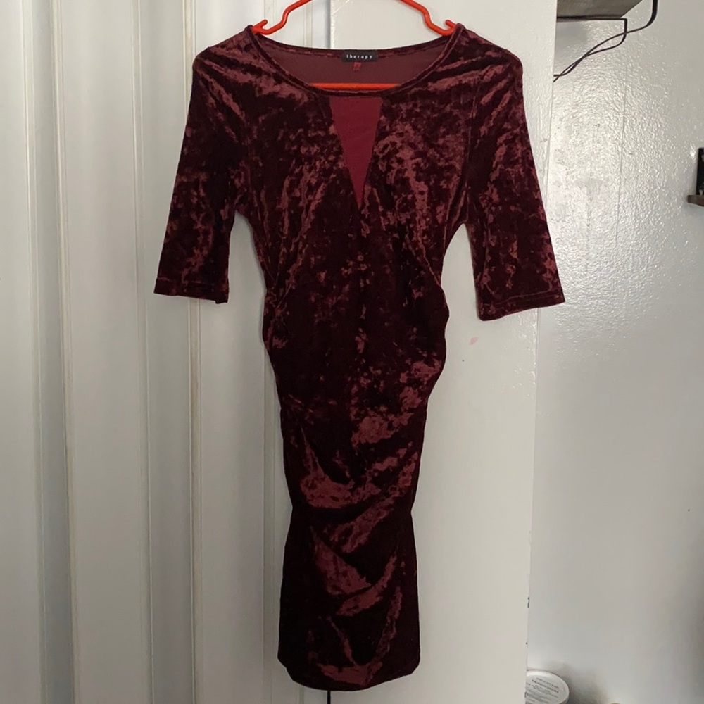 Therapy. Burgundy mini dress
